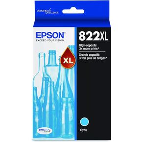 EPSON 822 DURABrite Ultra Ink High Capacity Cyan Cartridge (T822XL220-S) Works with WorkForce Pro WF-3820, WF-3823, WF-4820, WF-4830, WF-4833, WF-4834