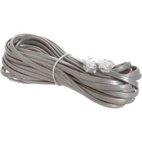 Cmple - Telephone Cord 7ft Phone Cord for Landline Male to Male 6P4C RJ11 Cable for 2 Lines Home Phone, Fax, DSL Modem, Router, Printer - Gray