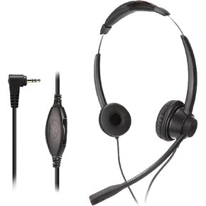 Sanpyl Telephone Headset with Microphone Noise Canceling, Wired Binaural Headsets with 2.5mm Plug and Volume Control, Corded Headphones with Mic for Call Center, Business in Saudi Arabia