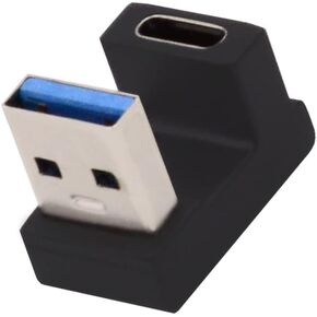 cablecc 90 Degree Low Profile Right & Left Angled USB 3.1 Type-C Male to Female Extension Adapter for Laptop & Tablet & Phone in Saudi Arabia