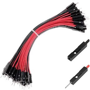 Breadboard Jumper Wires Male to Male 6'' Length 0.1'' Square Head 100-Pack 10 Colors 24AWG by Hellotronics (15CM, 1P M/M)