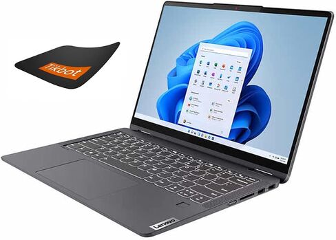 كمبيوتر محمول Lenovo Flex 5 مقاس 14 بوصة 2 في 1 - شاشة لمس IPS 16:10 (2240 ​​× 1400) - (10 نواة) الجيل الثاني عشر Intel Core i5-1235U - ذاكرة وصول عشوائي سعتها 16 جيجابايت - محرك أقراص SSD سعة 2 تيرابايت - Thunderbolt 4 - قارئ بصمات الأصابع - كاميرا ويب - in Kuwait