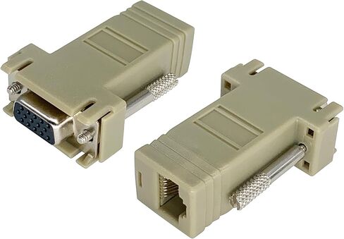 Jienk 4 قطع VGA موسع عبر محول إيثرنت، VGA ذكر/أنثى 15Pin 3Row إلى RJ45 أنثى موسع نقل عبر CAT5 CAT6 موصل كابل الشبكة in Saudi Arabia