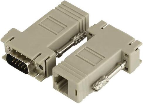 Jienk 4 قطع VGA موسع عبر محول إيثرنت، VGA ذكر/أنثى 15Pin 3Row إلى RJ45 أنثى موسع نقل عبر CAT5 CAT6 موصل كابل الشبكة in Saudi Arabia