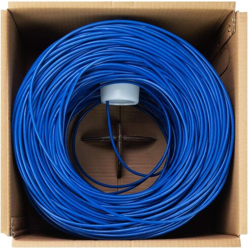 NavePoint Cat5e Plenum (CMP)، 1000 قدم، أزرق، كابل إيثرنت نحاسي عاري صلب، 350 ميجاهرتز، 24AWG 4 أزواج، زوج ملتوي غير محمي (UTP) in Saudi Arabia