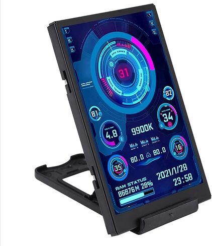 شاشة مراقبة Walfront شاشة عرض صغيرة IPS عرض كامل وحدة المعالجة المركزية وحدة معالجة الرسومات RAM HDD وقت التاريخ شاشة ذكية للكمبيوتر in Saudi Arabia