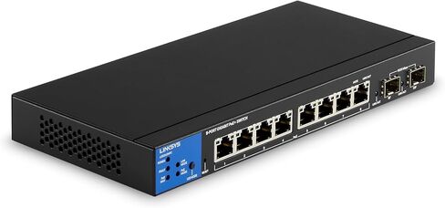 Linksys LGS310MPC 8 Port Gigabit Network PoE+ Switch @ 110W with 2 Uplink Gigabit SFP Slots - Advanced Security, QoS, Static Routing, VLAN, IGMP Features - Metal Housing, Desktop / Wall Mount in Saudi Arabia