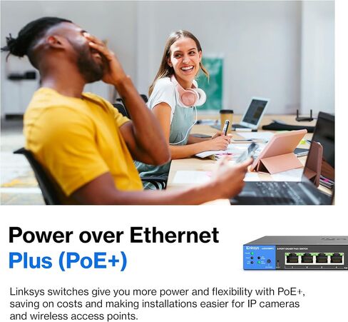 Linksys LGS310MPC 8 Port Gigabit Network PoE+ Switch @ 110W with 2 Uplink Gigabit SFP Slots - Advanced Security, QoS, Static Routing, VLAN, IGMP Features - Metal Housing, Desktop / Wall Mount in Saudi Arabia