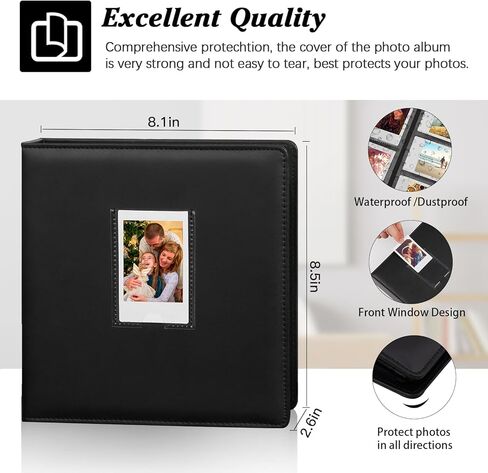 360 Pockets Photo Album for Fujifilm Instax Mini Camera, Polaroid Camera, for Fujifilm Instax Mini 11 12 9 40 Evo Liplay 8 7+ Instant Camera, Photo Album for Polaroid Kodak HP Zink 2x3" Photo(Black) in Kuwait