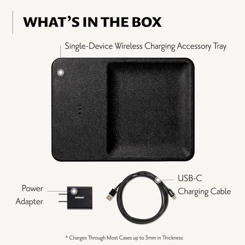 Courant Catch: 3 Classics - قاعدة شحن لاسلكية من الجلد الإيطالي وصينية صف السيارات (السرج) - معتمدة من Qi - متوافقة مع iPhone 15، 14، 13، 12، 11، Galaxy S21، S20، Note، AirPods، AirPods Pro in Kuwait