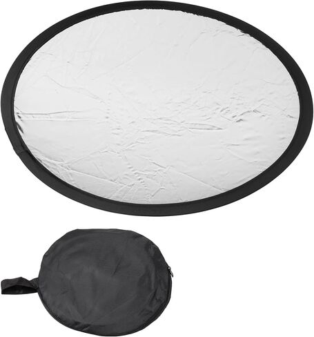 PATIKIL 12" Photography Light Reflector, Nylon Double Sided Diffuser Panel for Studio Photo, Silver/White in Saudi Arabia