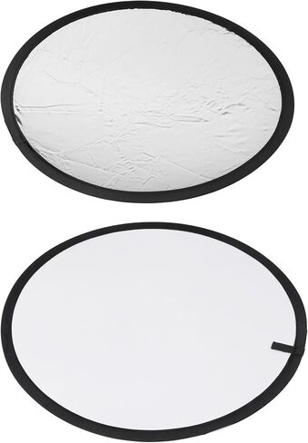 PATIKIL 12" Photography Light Reflector, Nylon Double Sided Diffuser Panel for Studio Photo, Silver/White in Saudi Arabia