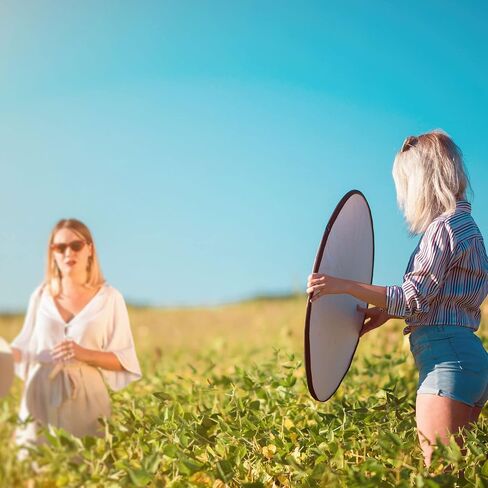 PATIKIL 12" Photography Light Reflector, Nylon Double Sided Diffuser Panel for Studio Photo, Silver/White in Saudi Arabia