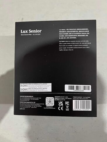 فلاش Godox Lux Senior Retro Flash GN14 6000±200K 1/1-1/64 ضوء فلاش محمول تلقائي/يدوي قابل للتبديل مع بطارية 1700 مللي أمبير عاكس قابل للطي لكاميرات Canon Nikon Sony Fuji Olympus in Saudi Arabia