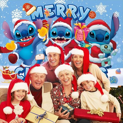 غرزة عيد الميلاد عيد ميلاد خلفية 5x3ft غرزة عيد الميلاد موضوع خلفية راية لاستحمام الطفل عيد الميلاد حفلة خلفية ديكور جدار المنزل in Kuwait