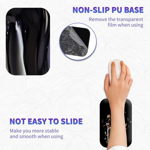 Large Mouse Pad Set, Desk Mat + Elbow Rest Pad + Coaster, Easy Typing Pain Relief, Ergonomic Arm Rest Pad with Memory Foam, Extended Desk Pad Anti-Slip Rubber Base for Office Home, Floral Skull in Saudi Arabia