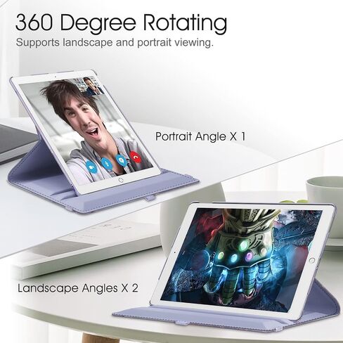 حافظة Fintie دوارة لجهاز iPad Pro مقاس 12.9 بوصة 2017/2015 (الطراز القديم، الجيل الثاني والأول)، غطاء خلفي واقٍ بحامل دوار 360 درجة، يدعم الاستيقاظ/النوم التلقائي، أسود in Saudi Arabia