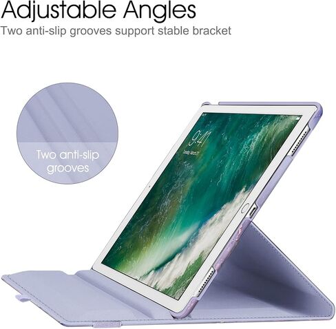 حافظة Fintie دوارة لجهاز iPad Pro مقاس 12.9 بوصة 2017/2015 (الطراز القديم، الجيل الثاني والأول)، غطاء خلفي واقٍ بحامل دوار 360 درجة، يدعم الاستيقاظ/النوم التلقائي، أسود in Saudi Arabia