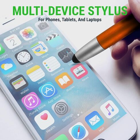 12 Pack Black Stylus with Ball Point Pen for iPad Mini, iPad 2/3, New iPad, iPhone 5 4S 4 3GS, iPod Touch, Motorola Xoom, Xyboard, Droid, Samsung Galaxy Asus (12 Pack Black) in Kuwait