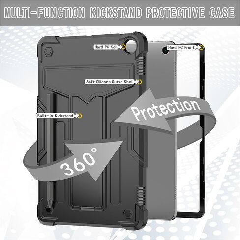 حافظة Elitegadget لهاتف Amazon Fire Max 11 (الجيل الثالث عشر، إصدار 2023) - غطاء حماية هجين عالي التحمل مع مسند + 1 واقي شاشة وقلم عشوائي (كاندي/وردي) in Kuwait