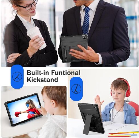 حافظة Elitegadget لهاتف Amazon Fire Max 11 (الجيل الثالث عشر، إصدار 2023) - غطاء حماية هجين عالي التحمل مع مسند + 1 واقي شاشة وقلم عشوائي (كاندي/وردي) in Kuwait