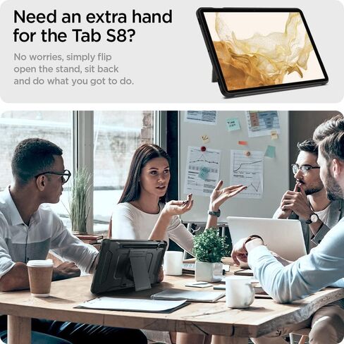 Spigen Tough Armor Pro مصمم لحافظة Galaxy Tab S8 (2022) / حافظة Galaxy Tab S7 (2020) مع حامل قلم S - جونميتال in Saudi Arabia
