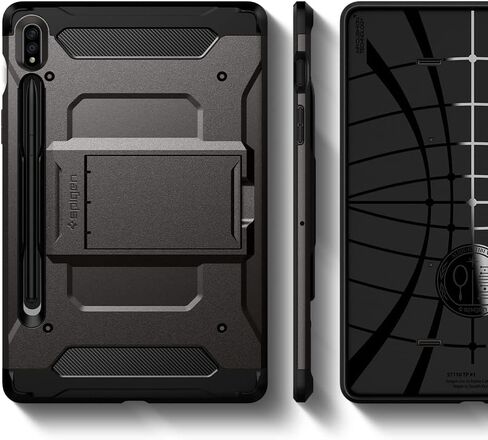 Spigen Tough Armor Pro مصمم لحافظة Galaxy Tab S8 (2022) / حافظة Galaxy Tab S7 (2020) مع حامل قلم S - جونميتال in Saudi Arabia