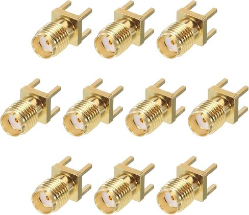 MECCANIXITY 10pcs SMA Female PCB RF Coaxial Adapter 50 Ohm Gold Plated for PCB Antenna, Ground Transmission System in Saudi Arabia