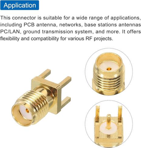 MECCANIXITY 10pcs SMA Female PCB RF Coaxial Adapter 50 Ohm Gold Plated for PCB Antenna, Ground Transmission System in Saudi Arabia