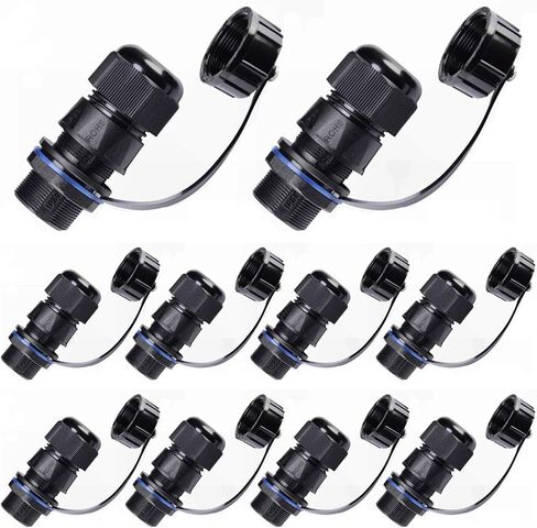 ANMBEST 10 قطعة لوحة تركيب RJ45 موصل مقاوم للماء Cat5/5e/6 إيثرنت LAN كابل مقرنة مع غطاء مقاوم للماء/الغبار للشبكة الخارجية in Saudi Arabia
