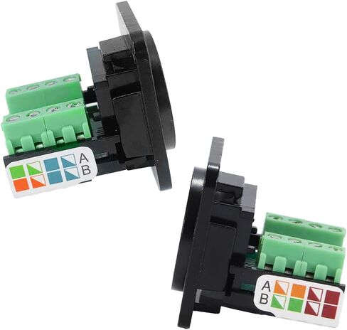 Jienk 5 قطع RJ45 أنثى محول طرفي برغي تثبيت اللوحة، D-Type RJ45 8P8C أنثى إلى 8pin طرفية لوصلة حاجز شبكة Cat5e LAN in Kuwait