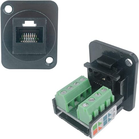 Jienk 5 قطع RJ45 أنثى محول طرفي برغي تثبيت اللوحة، D-Type RJ45 8P8C أنثى إلى 8pin طرفية لوصلة حاجز شبكة Cat5e LAN in Kuwait