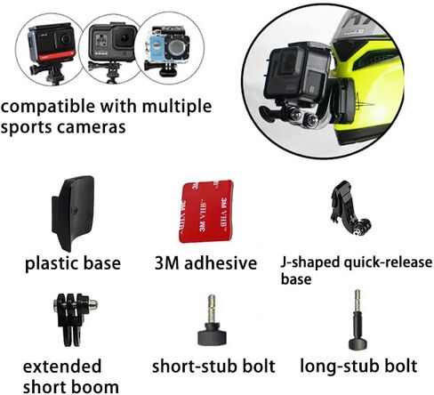 مجموعة تركيب ذقن خوذة دراجة نارية مخصصة لكاميرا جو برو اكشن مع وسادات لاصقة وخطاف على شكل حرف J Agv-k1 in Kuwait