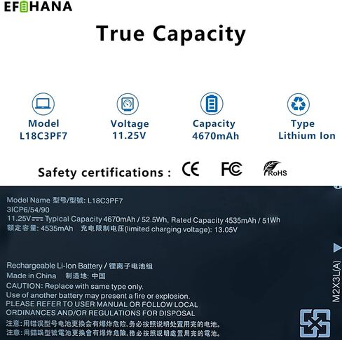 L18C3PF7 استبدال بطارية الكمبيوتر المحمول لينوفو IdeaPad S340-14API S340-14IIL S340-14IML S340-14IWL S340-15API S340-15API Series L18L3PF2 L18M3PF7 L18M3PF6 L18C3PF6 11.25V 52.5Wh 4670 ماه in Saudi Arabia