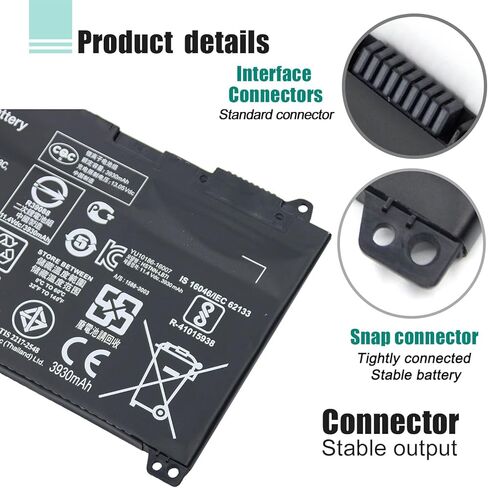 BOWEIRUI RR03XL 851610-850 HSTNN-UB7C Laptop Battery Replacement for HP ProBook 470 G5 450 G5 430 G4 440 450 455 470 G4 G5 MT20 Series RR03048XL 851477-541 851477-421 851610-855 (11.4V 48Wh) in Kuwait