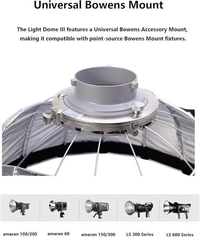 المخزون الأمريكي Aputure Light Dome III (35 بوصة) صندوق تثبيت Bowens Softbox، صندوق ناعم دائري مدمج سريع الطي لسلسلة Amaran 150c و300c وLight Storm... in Kuwait