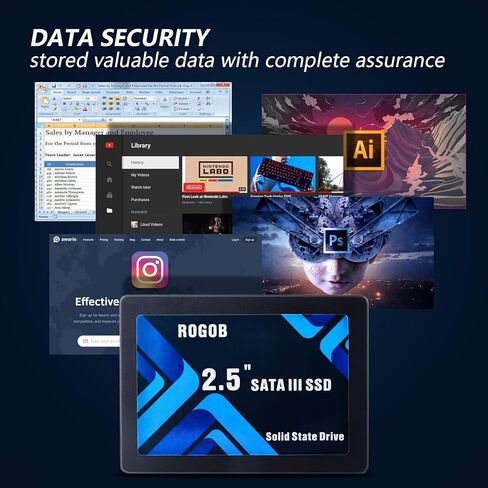ROGOB 1 تيرا بايت SATA III 6 جيجابايت/ثانية SSD 2.5 بوصة 7 مللي متر (0.28 بوصة) محرك الأقراص الصلبة الداخلي ذو الحالة الصلبة لأجهزة الكمبيوتر المحمول Ultrabook Desktop in Kuwait