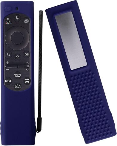 Compatible with Samsung Smart TV Remote 2022 BN59 Remote with Solar Panels Silicone Cover, Anti-Fall Shockproof Silicone Protective case with Lanyard(Black) in Kuwait