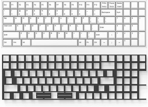 RunJRX RUNJRX Poron Keyboard PCB Foam 84 Layout,Poron Switch Pads 120Pcs and Keyboard Sound Dampeners for Custom Keyboard Black RJ-090 in Kuwait