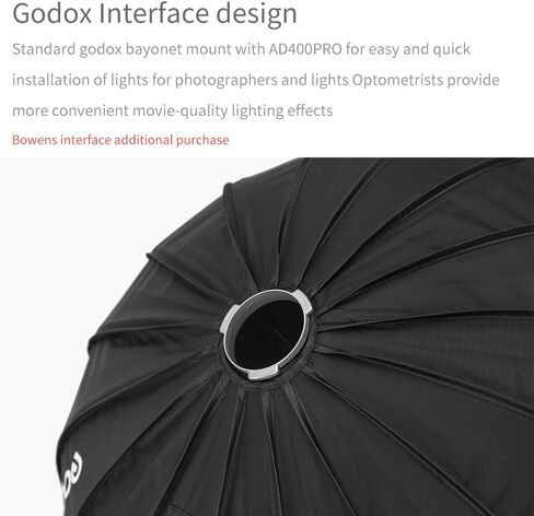 Godox AD-S85S Softbox 33in 85cm Portable Quickly Fast Installation Parabolic Softbox with Honeycomb Grid Compatible for AD300Pro AD400Pro in Saudi Arabia