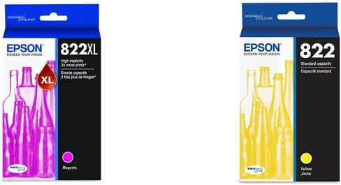 EPSON 822 DURABrite Ultra Ink High Capacity Magenta Cartridge (T822XL320-S) Works with WorkForce Pro WF-3820, WF-3823, WF-4820, WF-4830, WF-4833, WF-4834 in Kuwait