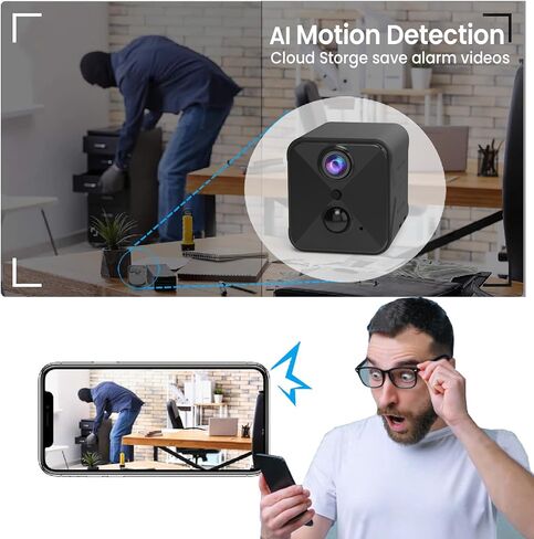 aidowocam 2023 ترقية 4K كاميرا تجسس واي فاي كاميرا خفية، كاشف الكاميرا، 100 يوم عمر البطارية الاحتياطية، تنبيهات كشف الحركة AI، رؤية ليلية واضحة، كاميرا مراقبة تسجيل في الوقت الحقيقي للداخلية in Kuwait