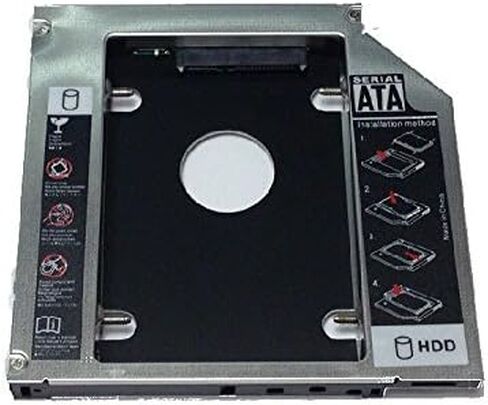 غطاء حاملة HIGHROCK SATA 2nd HDD لفتحة محرك الأقراص الضوئي Universal CD/DVD-ROM مقاس 12.7 مم (للقرص الرقمي وHDD) in Kuwait
