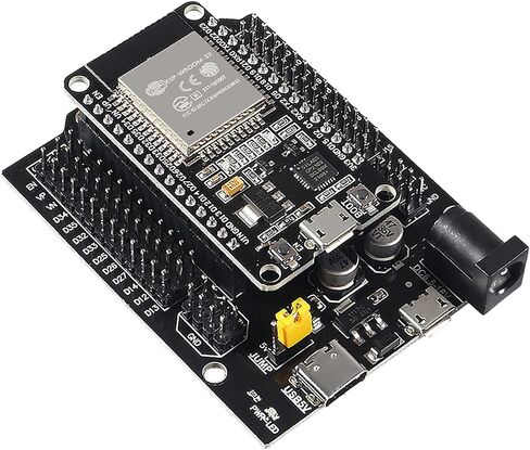 ESP32-WROOM-32 ESP32 ESP-32S لوحة تطوير 30Pins CP2102 2.4 جيجا هرتز WiFi Bluetooth ثنائي النواة لـ Arduino DOIT، مع لوحة توسيع USB GPIO من النوع C + كابل طاقة بطارية 9 فولت + سلك توصيل in Kuwait