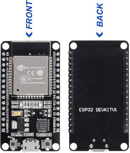 ESP32-WROOM-32 ESP32 ESP-32S لوحة تطوير 30Pins CP2102 2.4 جيجا هرتز WiFi Bluetooth ثنائي النواة لـ Arduino DOIT، مع لوحة توسيع USB GPIO من النوع C + كابل طاقة بطارية 9 فولت + سلك توصيل in Kuwait