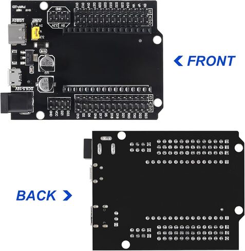 ESP32-WROOM-32 ESP32 ESP-32S لوحة تطوير 30Pins CP2102 2.4 جيجا هرتز WiFi Bluetooth ثنائي النواة لـ Arduino DOIT، مع لوحة توسيع USB GPIO من النوع C + كابل طاقة بطارية 9 فولت + سلك توصيل in Kuwait
