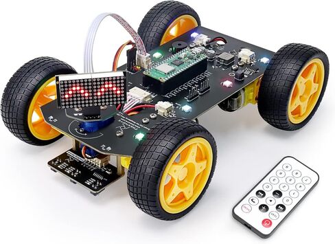 Freenove Mecanum Wheel Car Kit for Raspberry Pi Pico W (Included) (Compatible with Arduino IDE), Dot Matrix Expressions, Obstacle Avoidance, Line Tracking, Light Tracing, Colorful Light, App in Saudi Arabia