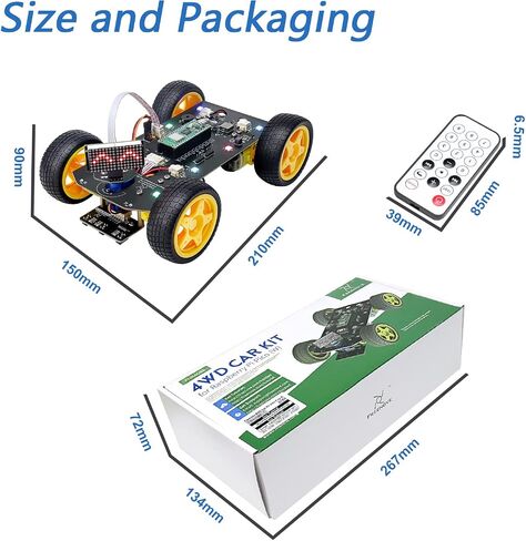 Freenove Mecanum Wheel Car Kit for Raspberry Pi Pico W (Included) (Compatible with Arduino IDE), Dot Matrix Expressions, Obstacle Avoidance, Line Tracking, Light Tracing, Colorful Light, App in Saudi Arabia