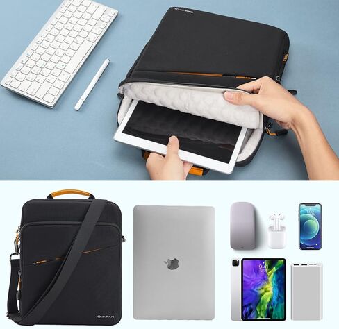 Omnpak حقيبة iPad مقاس 12.9 بوصة، حقيبة حمل للكمبيوتر اللوحي، حقيبة كتف للكمبيوتر اللوحي مع جيوب تخزين تناسب iPad Pro 12.9 M2، iPad 10th/9th Generation، Surface Pro 7+/7/6/5/4/3 in Kuwait