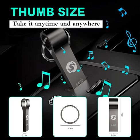 ذاكرة فلاش USB سعة 64GB، ذاكرة USB 3.0 محمولة عالية السرعة، مقاومة للماء، ذاكرة تخزين كبيرة للبيانات، تأتي مع سلسلة مفاتيح للكمبيوتر/اللاب توب in Kuwait